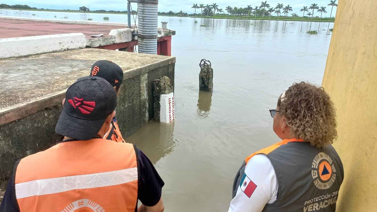 Río Papaloapan por debajo de su nivel máximo: Protección Civil de Tlacotalpan