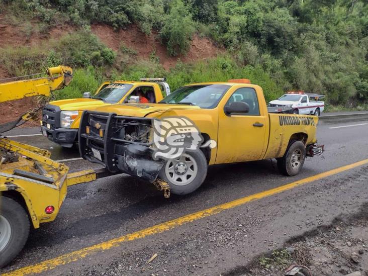 Doble accidente sobre la Puebla Orizaba; 2 policías heridos