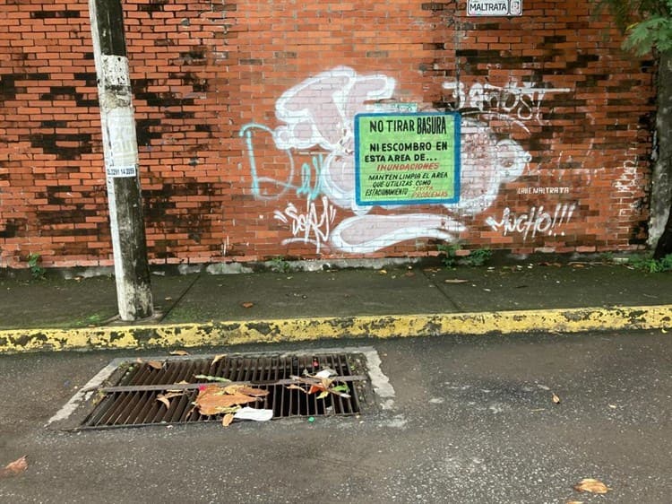 Basura provoca inundaciones en calles de la colonia Rigo en Boca del Río