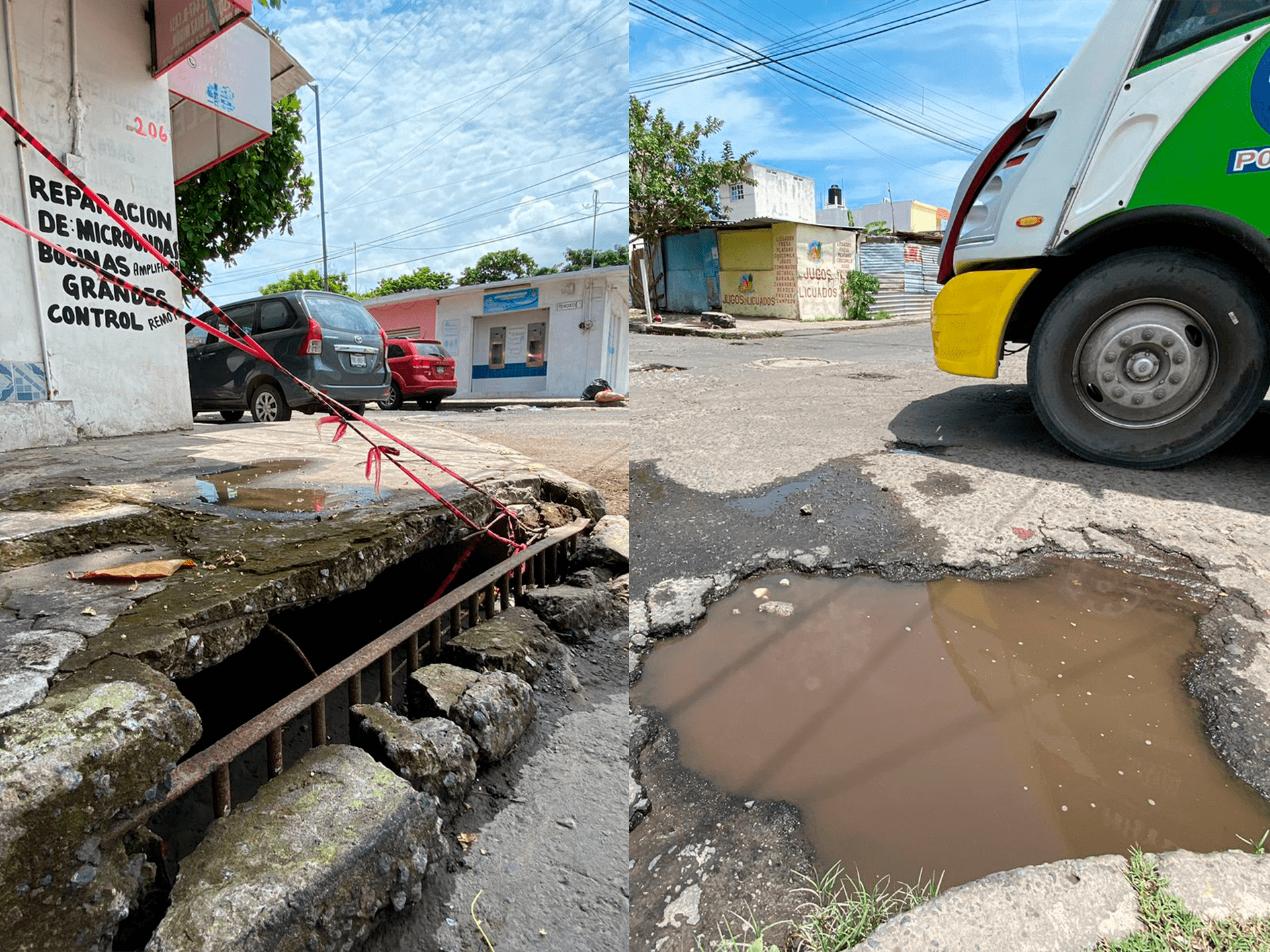 Piden atender tragatormentas y tapar baches en colonia de Boca del Río