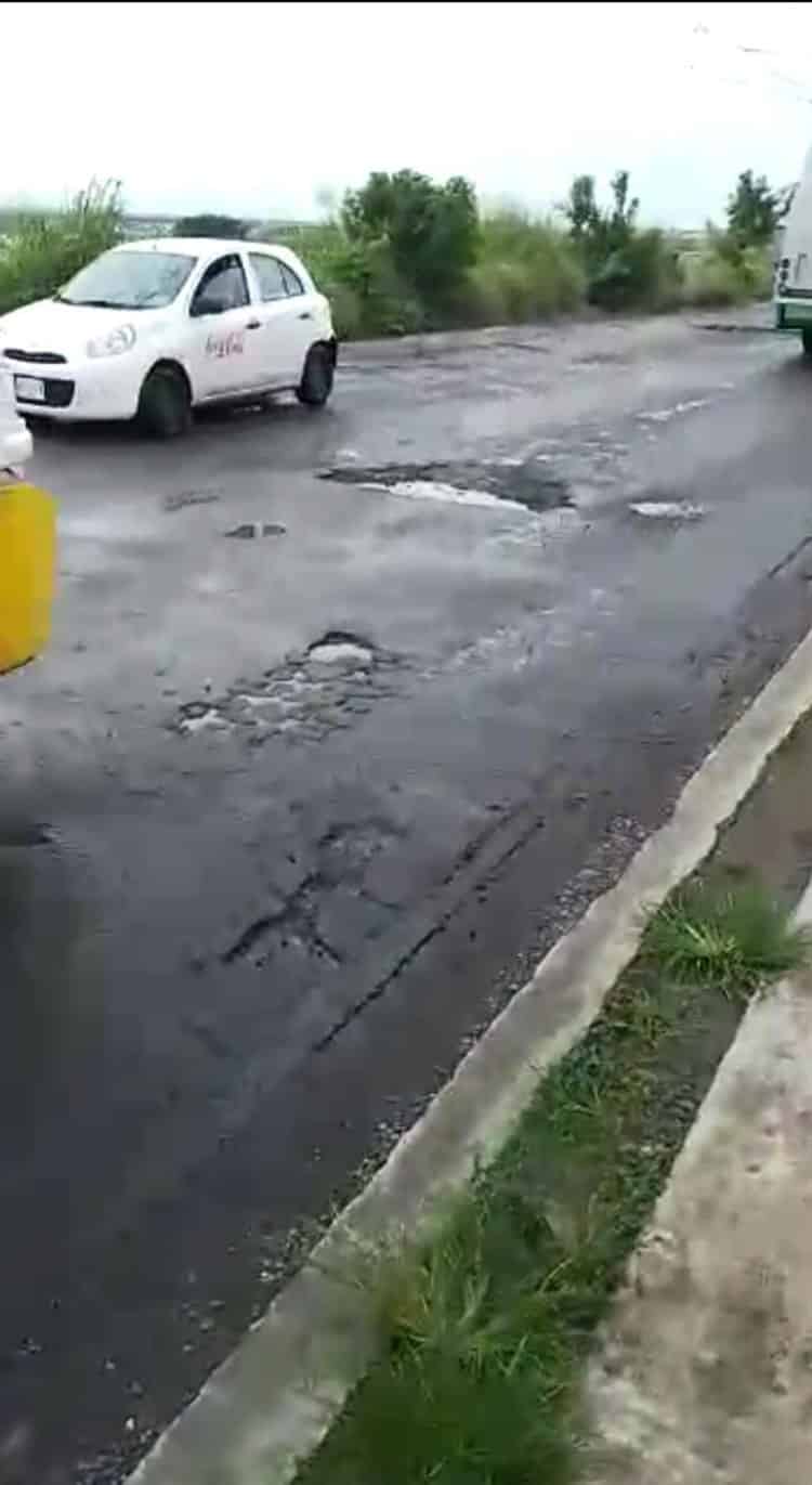 ¡Hay más hoyos que calles! Se forman enormes baches en Lomas 4 en Veracruz