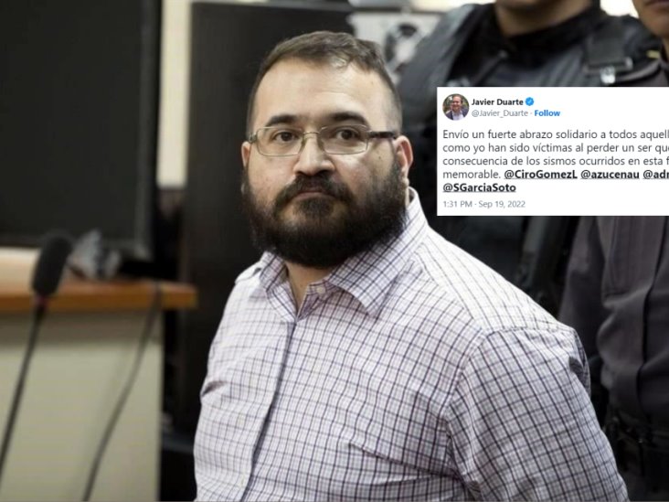 Javier Duarte se solidariza tras sismo de 19 de septiembre