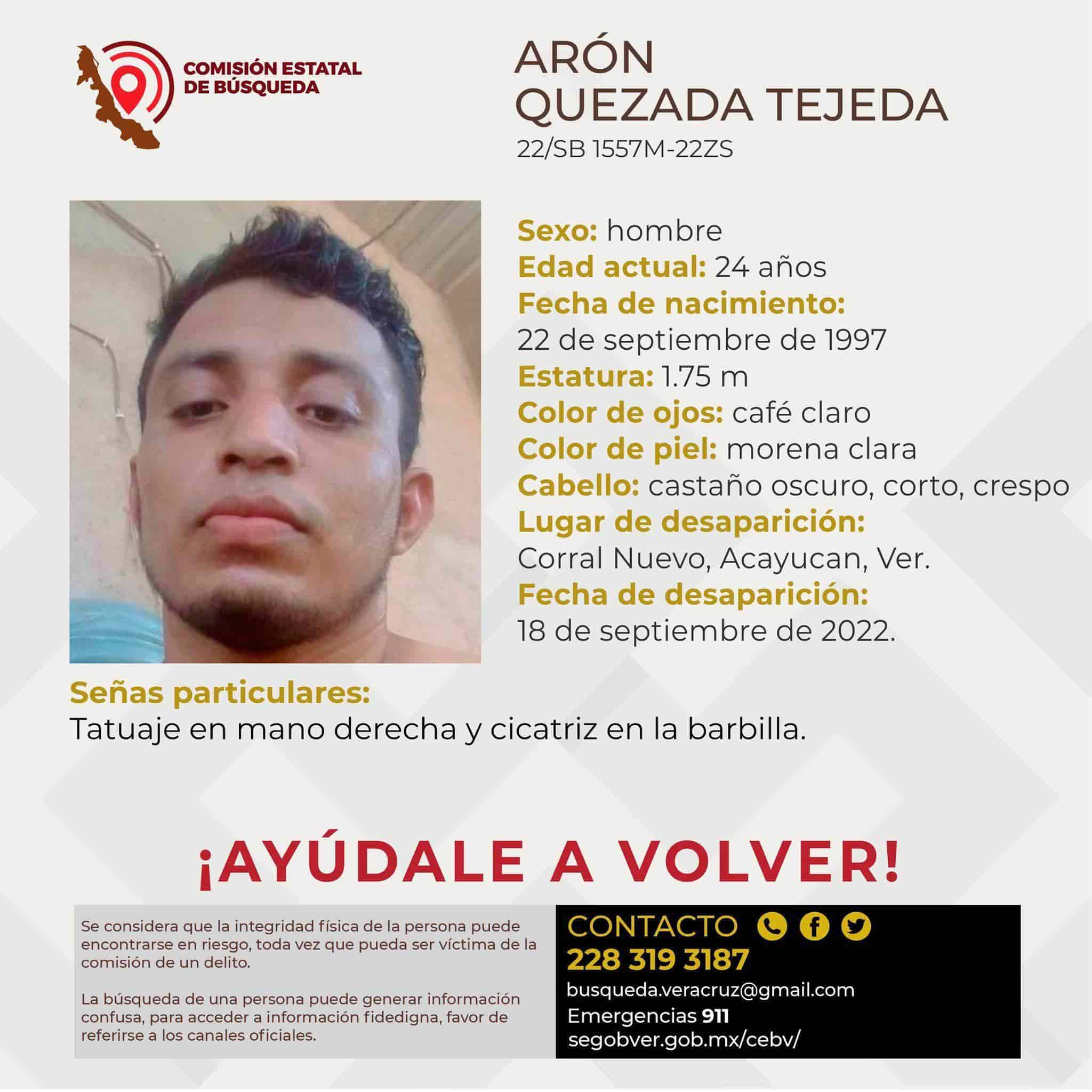 Familiares buscan al joven Aaron, desaparecido en Acayucan