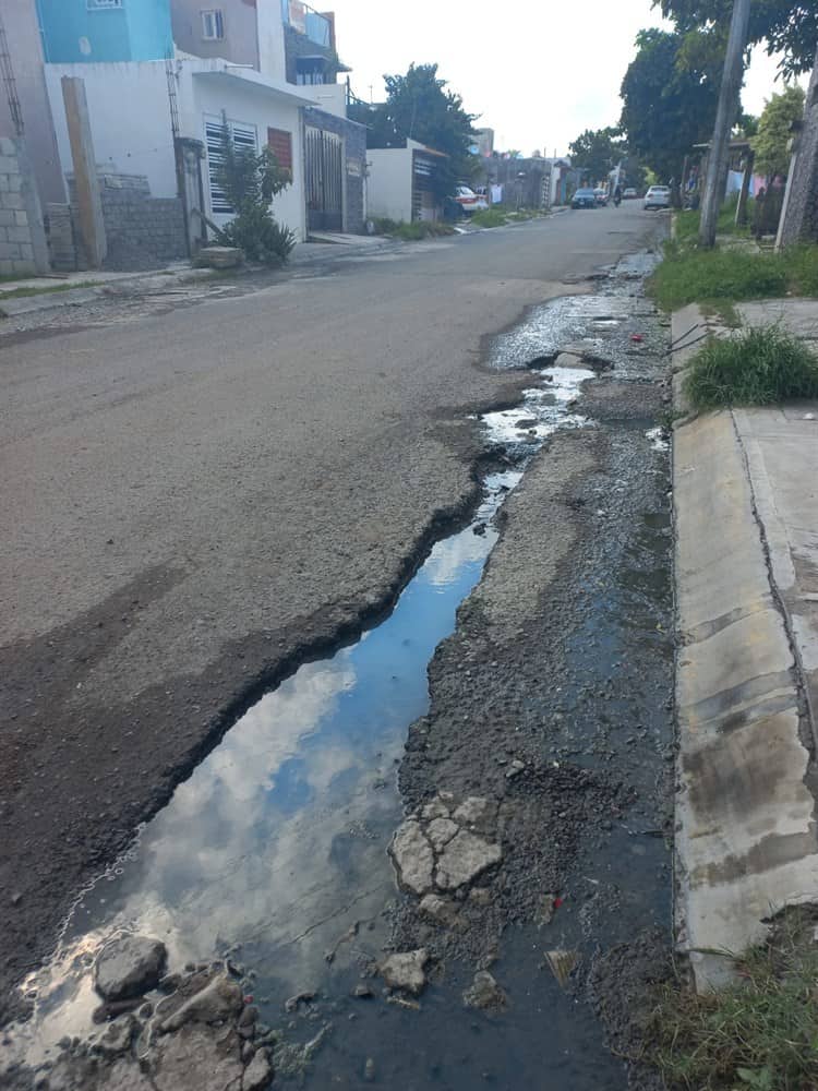 Registros en mal estado y calles intransitables, así viven en Lomas 4 en Veracruz
