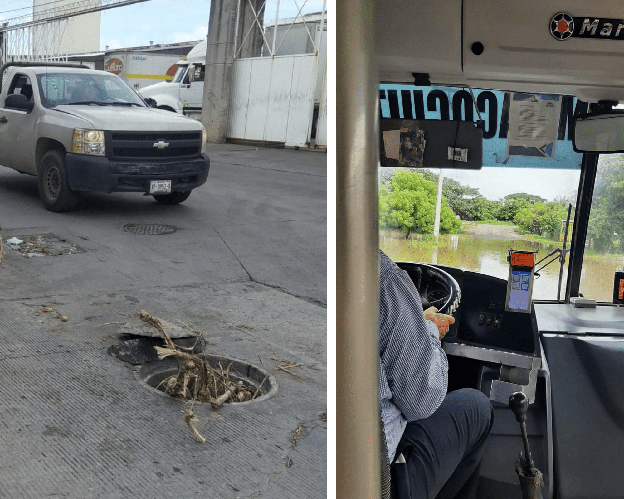 Registros sin tapa y calles encharcadas aquejan a ciudadanos en Veracruz