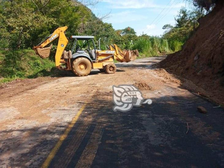 Tras deslave, liberan tramo carretero de Misantla