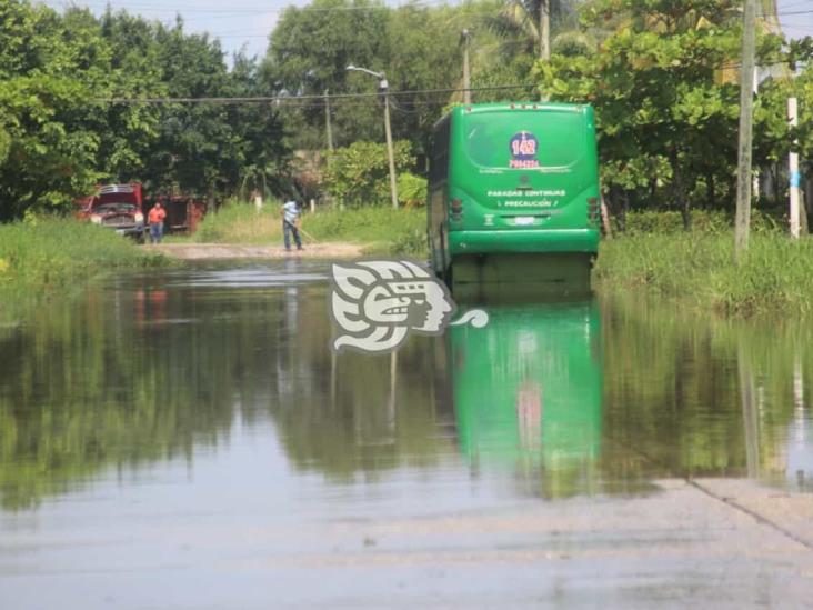 Lluvias provocan encharcamientos en colonias bajas de Coatzacoalcos