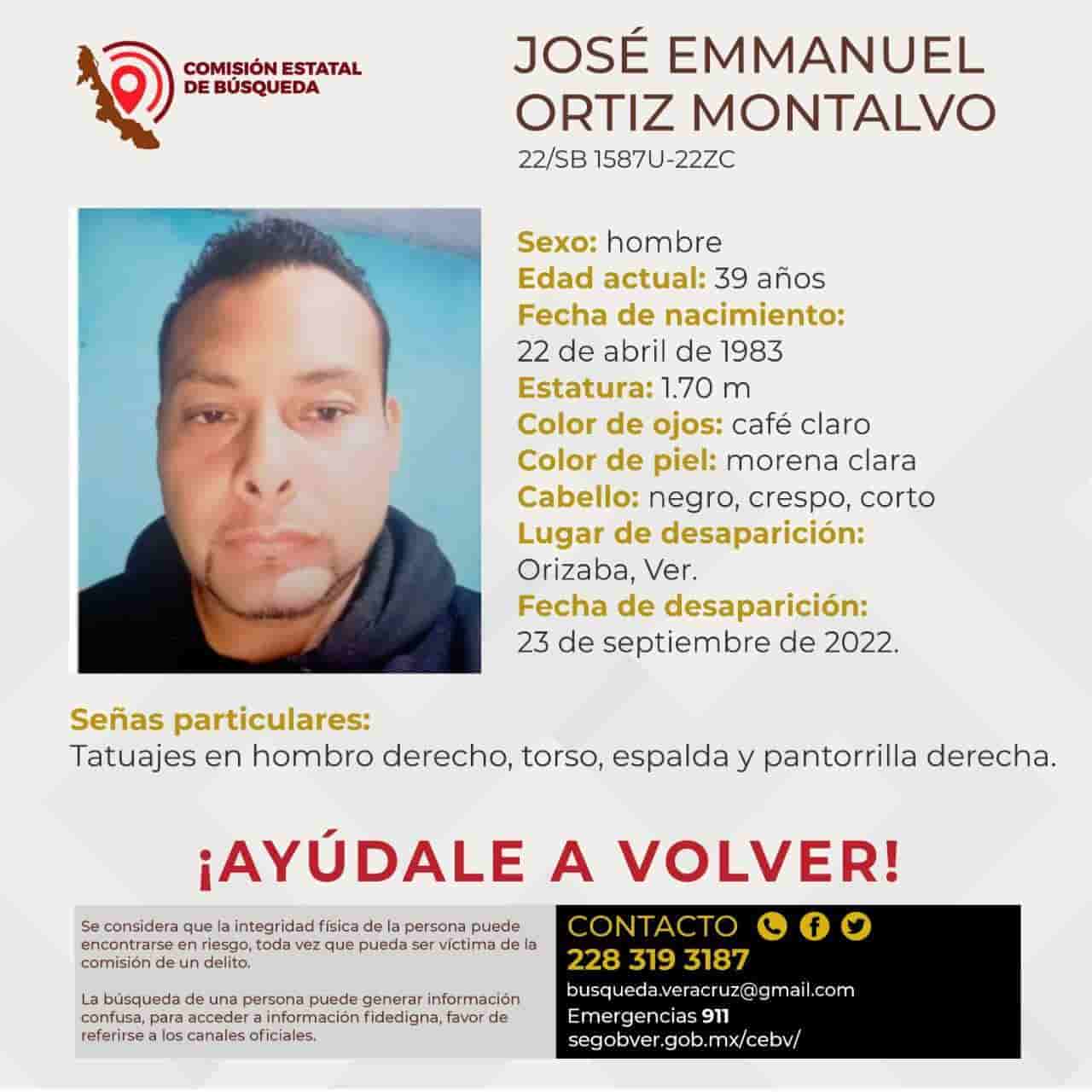 Buscan a Emmanuel Ortiz, hombre desaparecido en Orizaba