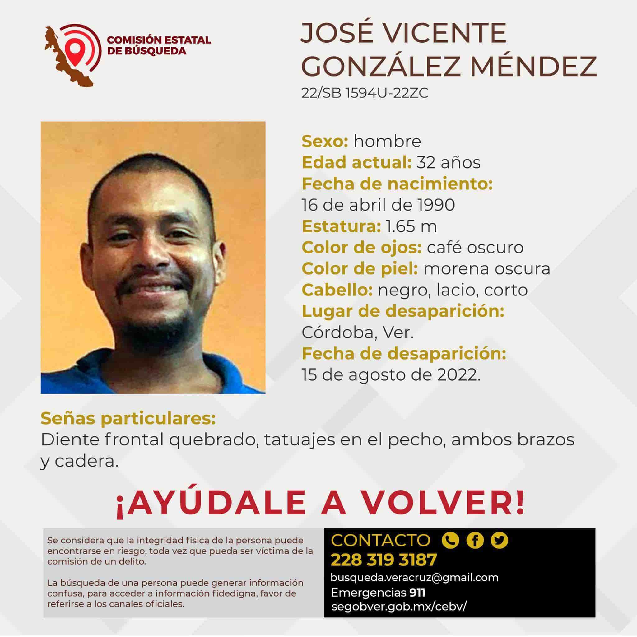 ¿Lo has visto? Buscan a José Vicente González; desapareció en Córdoba