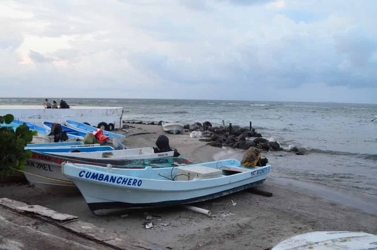 Pescadores de Veracruz afectados por frentes fríos que ingresan; disminuye compra de mariscos