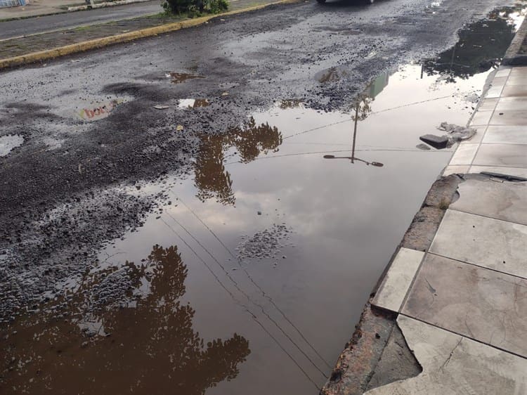 Vecinos piden reparación de calles por baches y encharcamientos en colonia Nueva Era