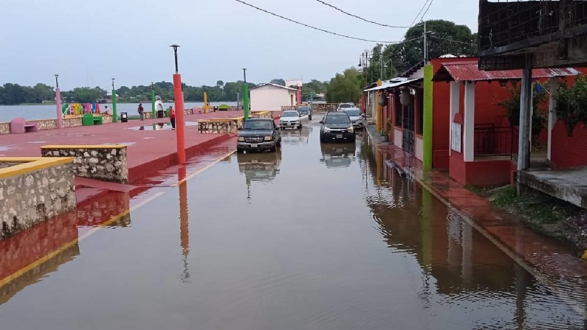 Comenzó a desbordarse laguna en la zona norte de Chiapas