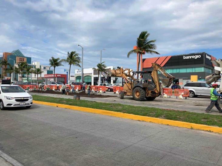 Cierran carriles en Adolfo Ruiz Cortines en Boca del Río por trabajos de CAB (+Video)