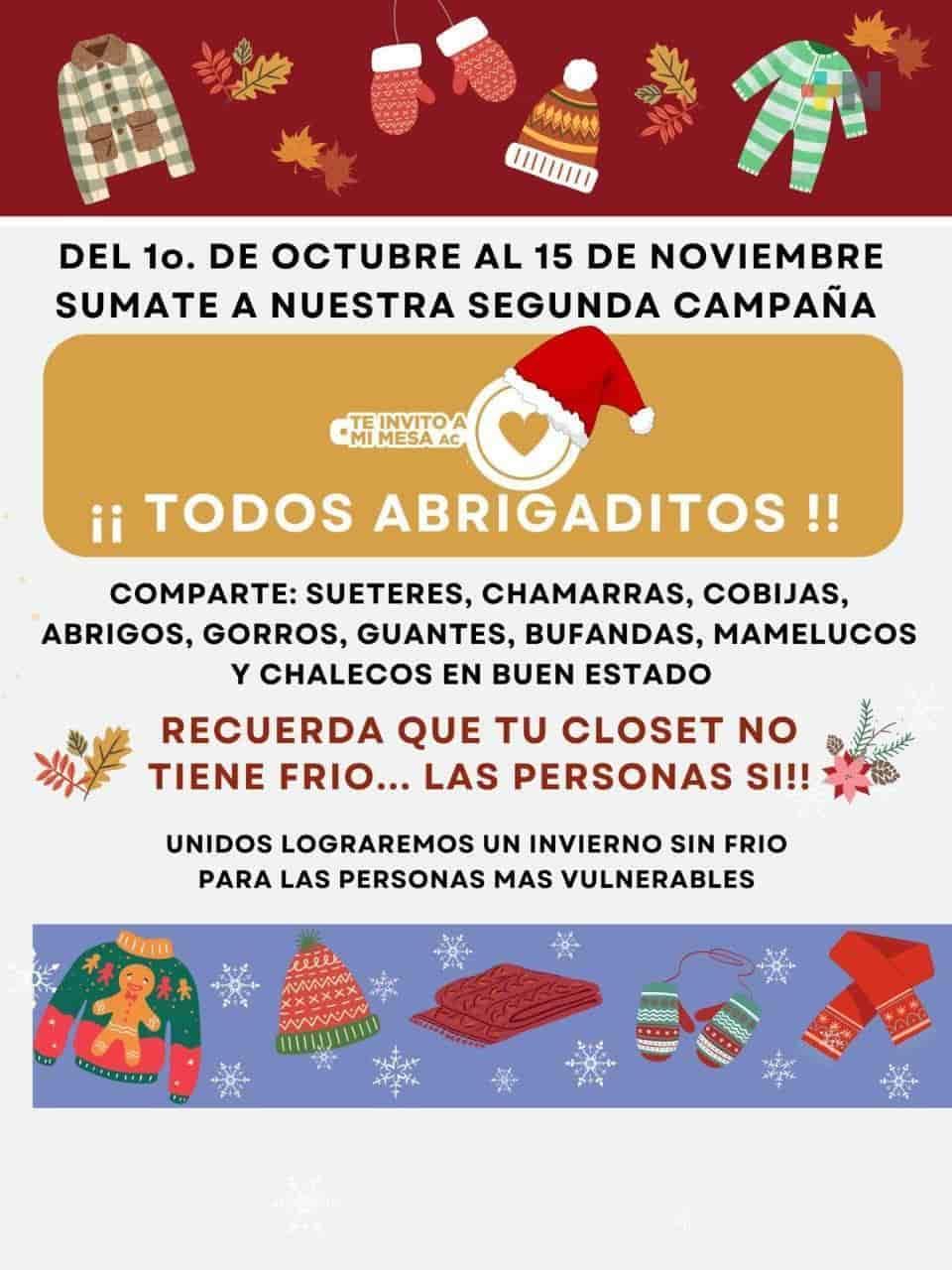 Súmate a la campaña “Todos abrigaditos” para donar suéteres y cobijas en Veracruz