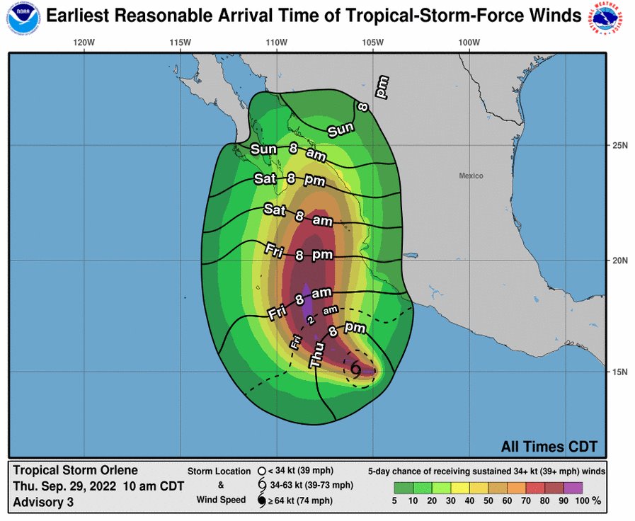 Tormenta Orlene amenaza costas de Jalisco y Colima