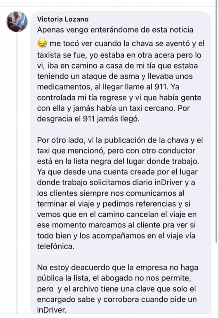 Dannia se lanzó de taxi en movimiento para evitar ataque sexual en Veracruz