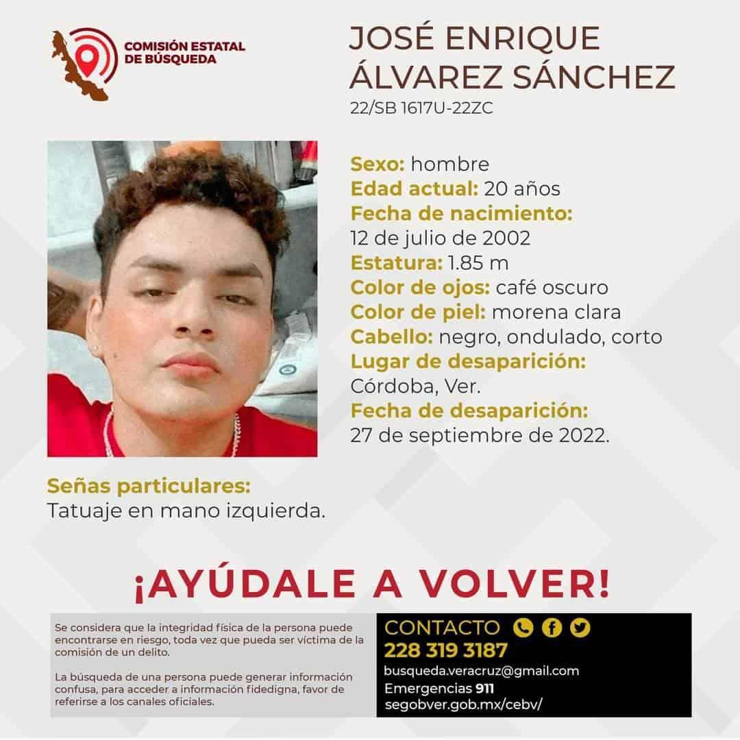 ¿Lo has visto? En Córdoba, buscan a José Enrique Álvarez; tiene 20 años