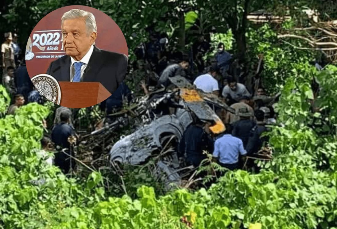 Lamenta AMLO accidente del helicóptero de la Marina en Tabasco