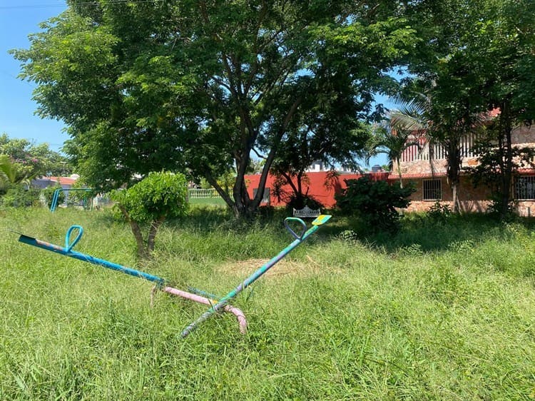 Denuncian descuido del parque Río Medio en Veracruz; se encuentra lleno de maleza