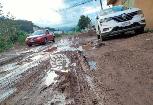 ¡Intransitable! Constructora de CMAS Xalapa destroza la calle Porfirio Serrano