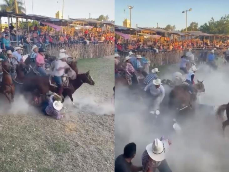 Corrida de toros termina con carambola de caballos en Yucatán