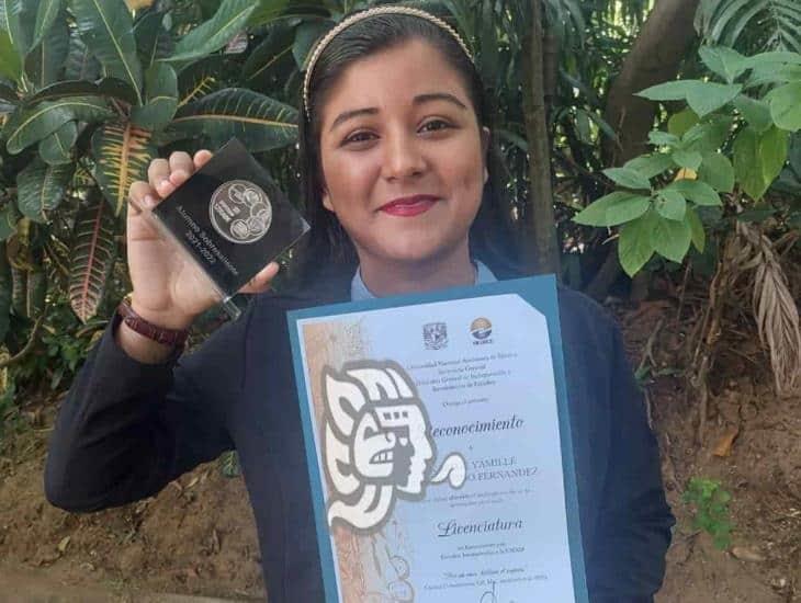 Karime Arredondo de Villa Cuichapa, alumna sobresaliente de la UNAM