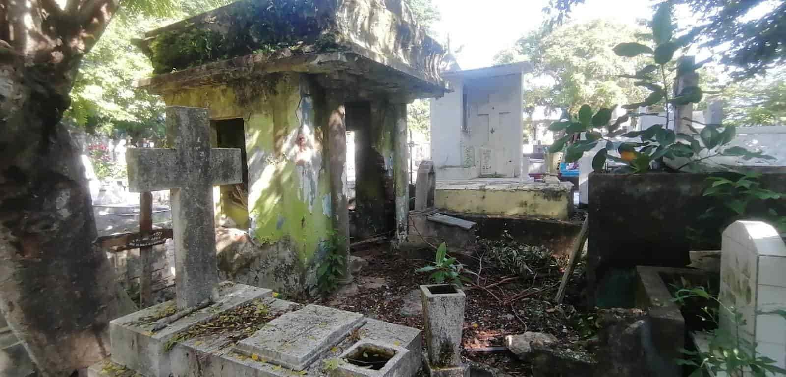 Como una selva el panteón antiguo de Coatzacoalcos