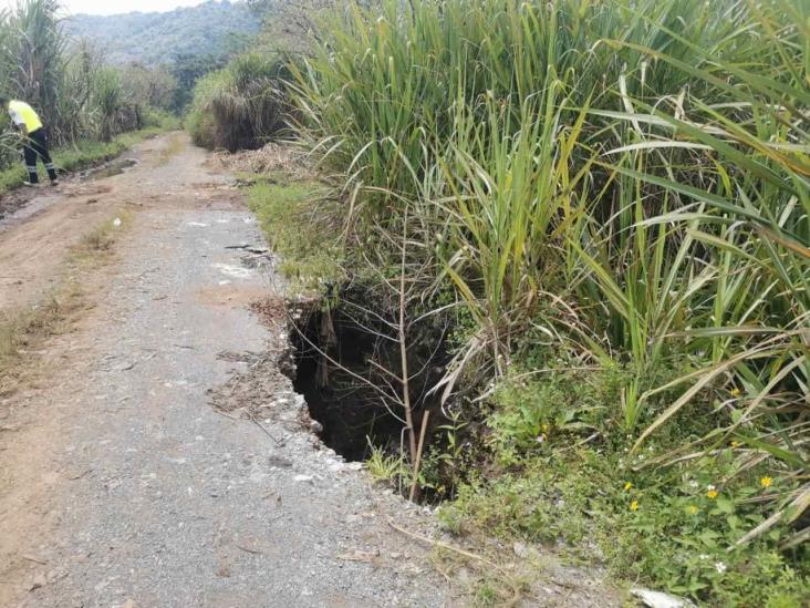 Detectan cuatro socavones más en camino de terracería Aljojuca-Guayabal en Atzacan