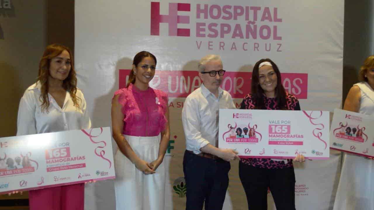 Hospital Español dona 495 mastografías a MUAC, Grupo Reto y Casa MAM en Veracruz