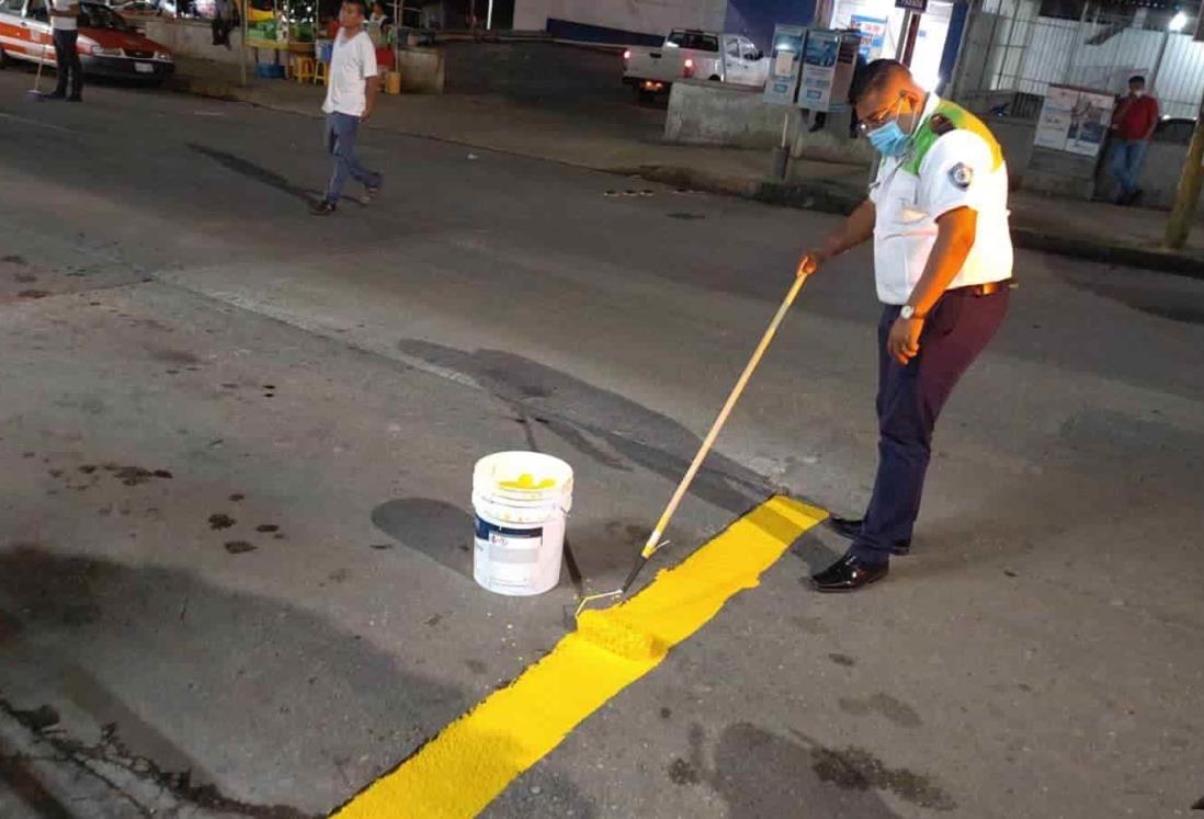 Rehabilita Tránsito espacios en el centro de Acayucan