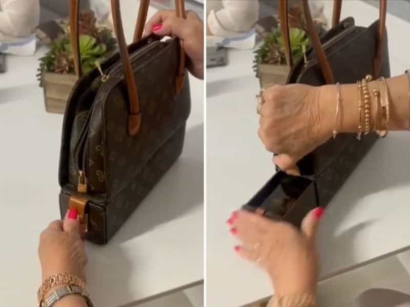 Señora presume su bolsa para esconder bebidas (+Vídeo)