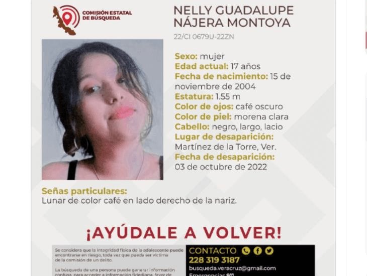 Buscan a Nelly en Martínez de la Torre