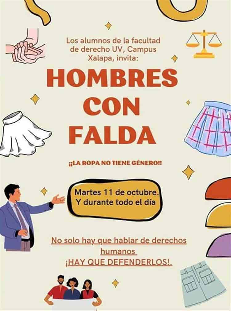 ¿Te atreves? Llaman estudiantes de Derecho UV a hombres a usar falda