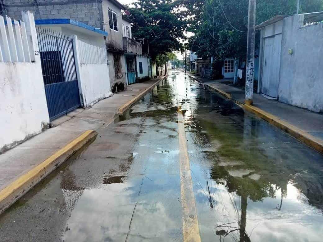 Vecinos en colonia de Veracruz viven entre aguas negras, urgen a Grupo MAS solución