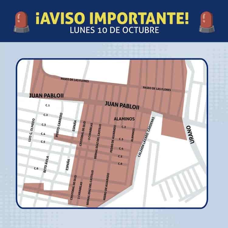 Atento: estas zonas de Boca del Río podrían tener intermitencia en servicio de agua