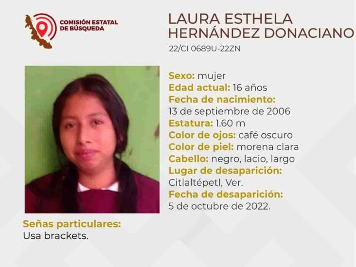 En Citlaltépetl, buscan a Laura Esthela Hernández Donaciano; es menor de edad