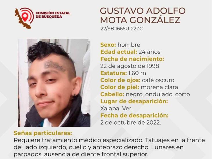 ¿Lo has visto? Buscan a Gustavo Adolfo Mota, de 24 años; desapareció en Xalapa