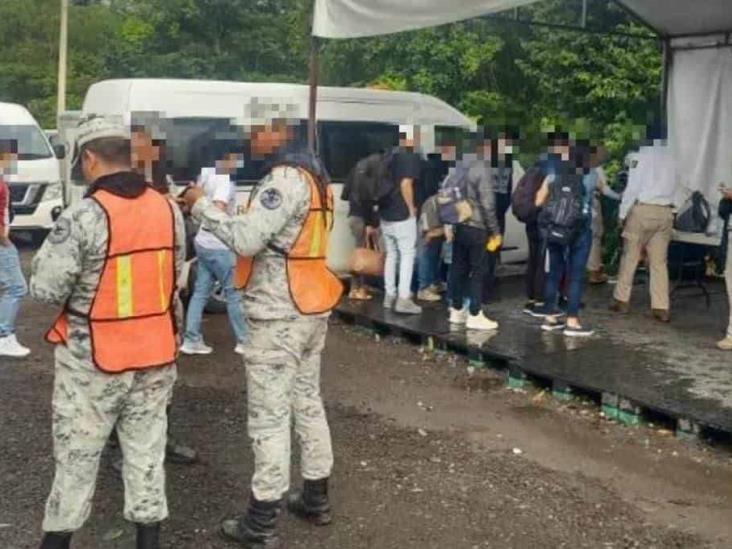 En operativos SSP aseguró a 96 migrantes en la zona centro y sur