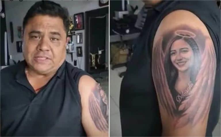 Papá de Debanhi Escobar se hace tatuaje con la cara de su hija