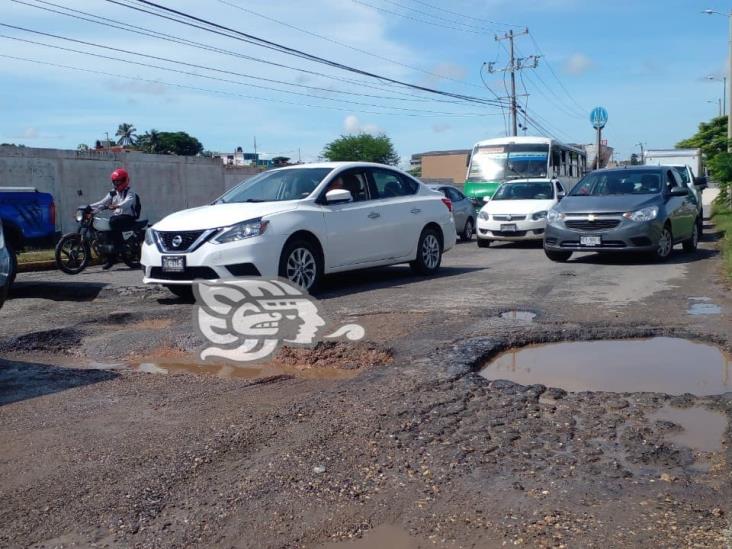 Muchas vialidades dañadas dejo las lluvias en Coatzacoalcos (+video)