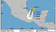 Karl podría impactar entre Alvarado y Los Tuxtlas
