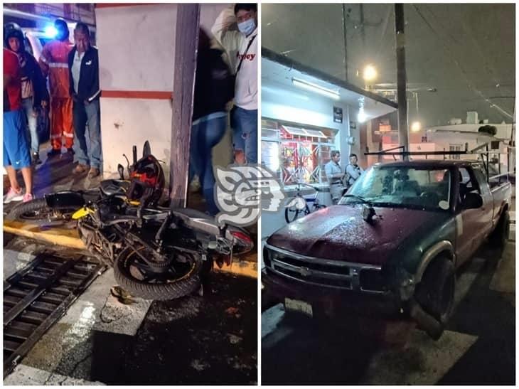 Impacta camioneta a motociclista en Orizaba