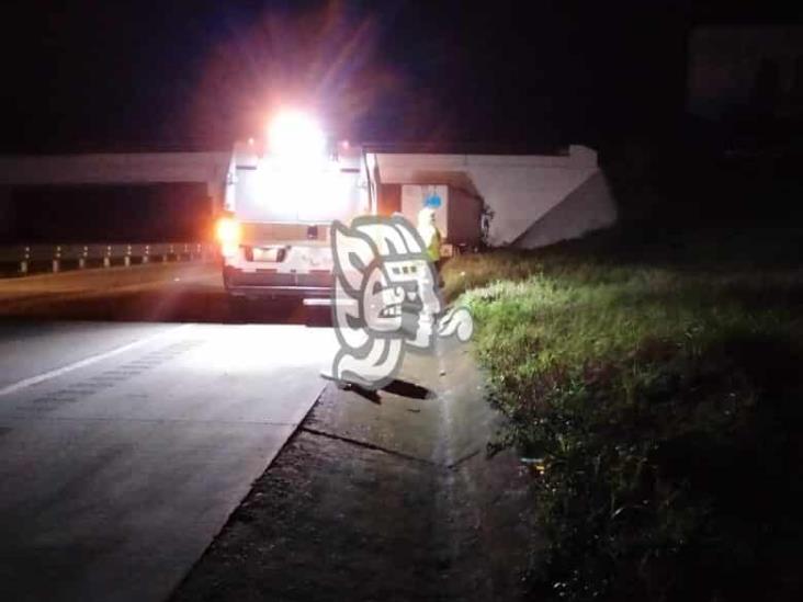 Tráiler se sale de la autopista Córdoba-Veracruz y choca contra puente, muere operador