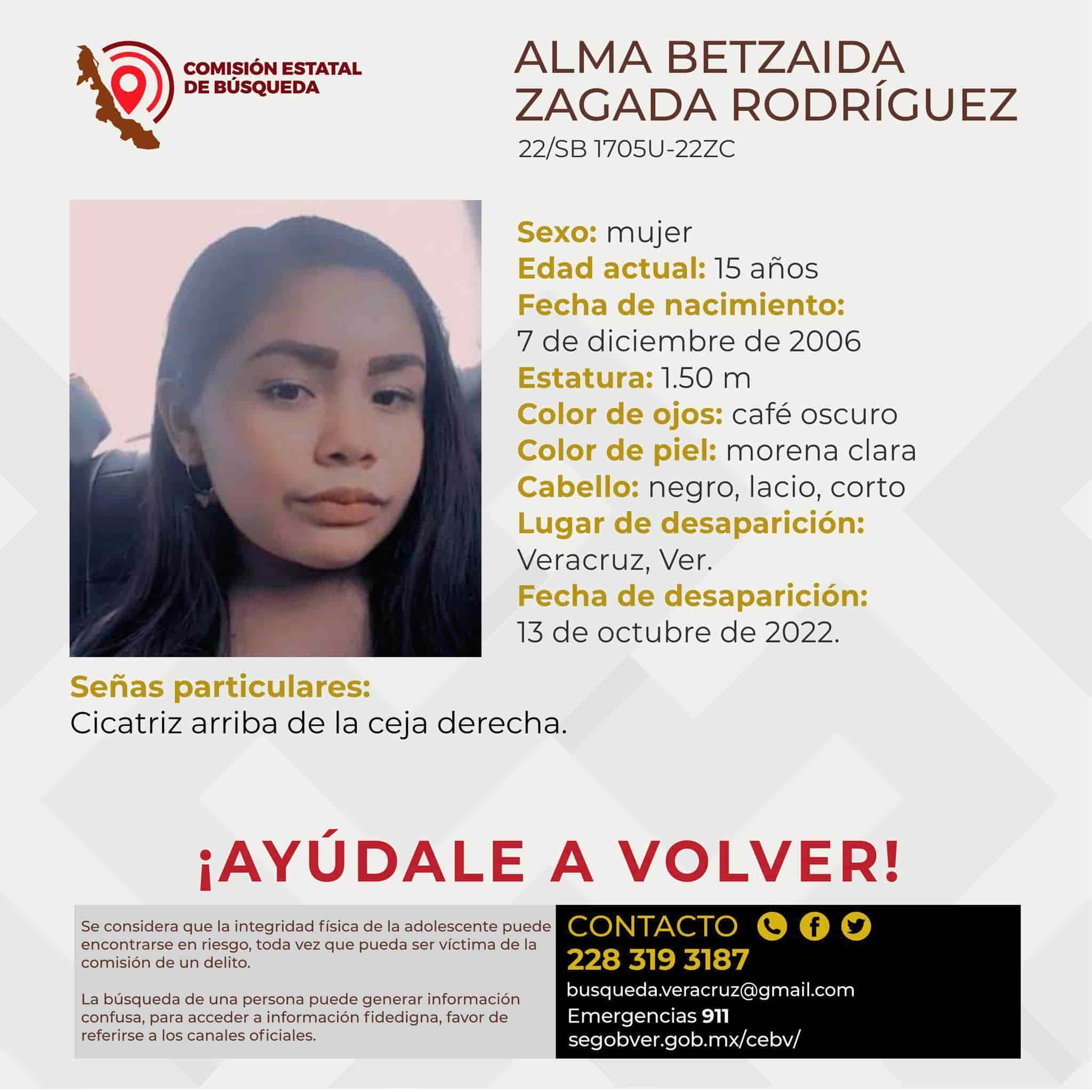Desaparece menor de edad en calles de Veracruz