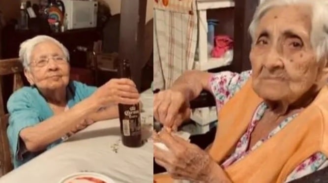 Madre de 105 años regaña a su hija de 83 por gastar su dinero en cervezas (+Vídeo)