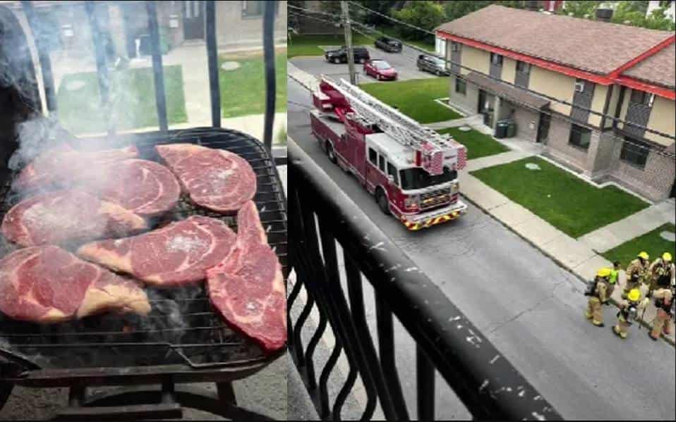 Mexicano hizo su carnita asada en Canadá y le mandan a los Bomberos (Video)