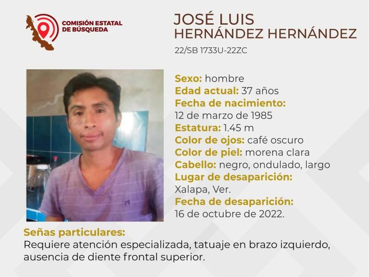 En Xalapa, buscan a José Luis Hernández; requiere atención médica especializada