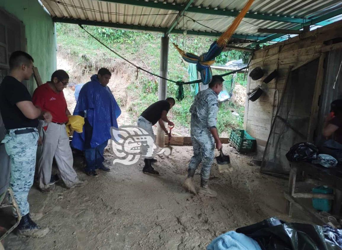 Socavón, deslizamiento y latente desbordamiento, daños de lluvias en Moloacán