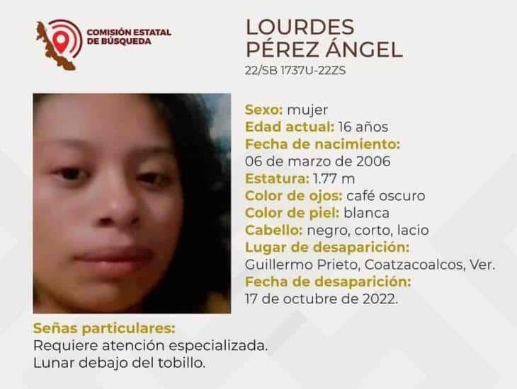 Buscan a la menor de edad Lourdes Pérez, del ejido Guillermo Prieto