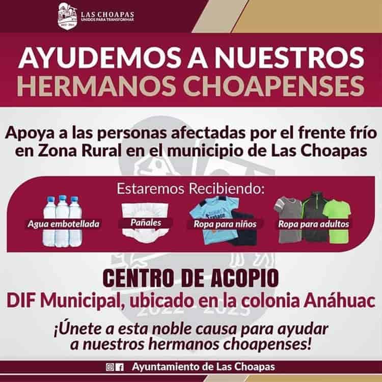 Instalan Centro de Acopio para damnificados en Las Choapas